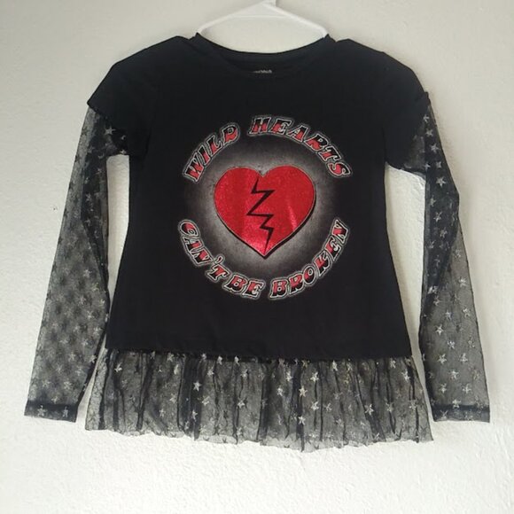 Arizona Jeans Company girl's size M 10/12 black and red top - Picture 1 of 16